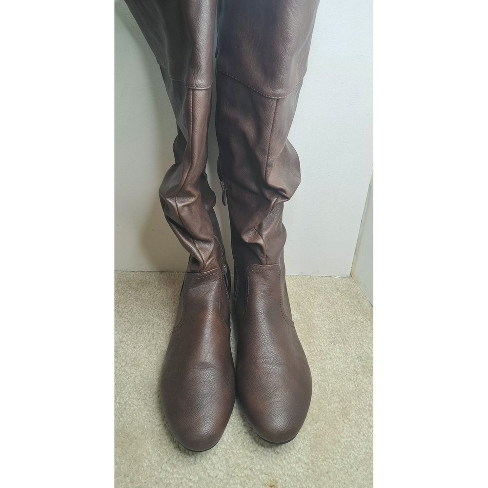 Dream Pairs Brown Slouchy Knee High Boots 17" Tall Shaft  Shoes Size 9.5 Womens